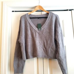 NWT cropped vneck sweater